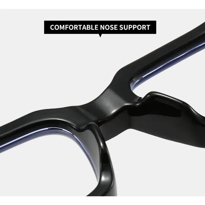 Blue-Light-Blocking Black Square Men'S Glasses Frame Optical Blue Light Reading Glasses Classic Computer Glasses Plane Mirror