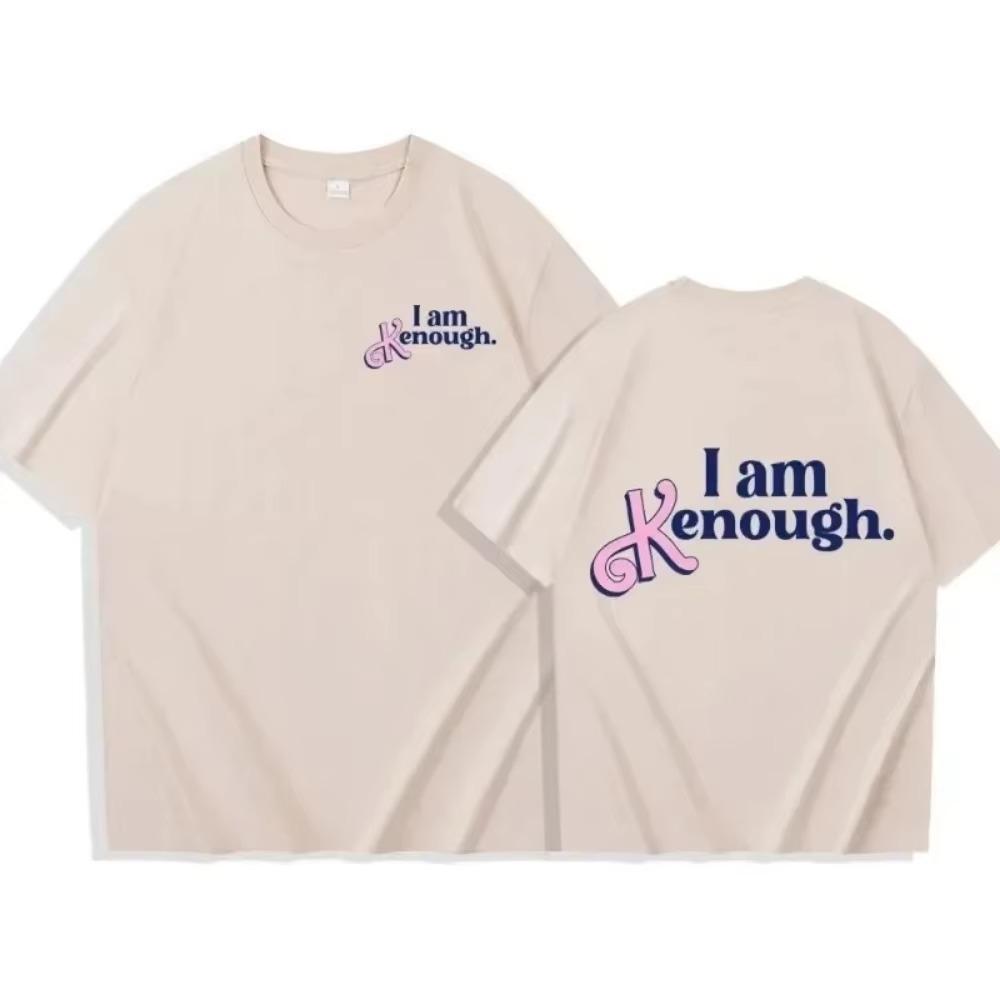 Fashion T-shirt for Men Y2K Tops Brand I Am Kenough Letter Printing T-shirt Summer Short Sleeve Tee Women Fashion Round Neck Top
