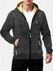 Herbst Neue Herren Freizeit Fleecegefüttert Kapuzen-Reißverschlussjacke Einfarbig Warm Sportbekleidung Herrenmode Oberbekleidung