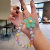 Anti-lost Lanyard Phone Key Short Wrist Pendant Colorful Macaron Round Bead Pendant Women's Hand-held Chain Mobile Phone Lanyard