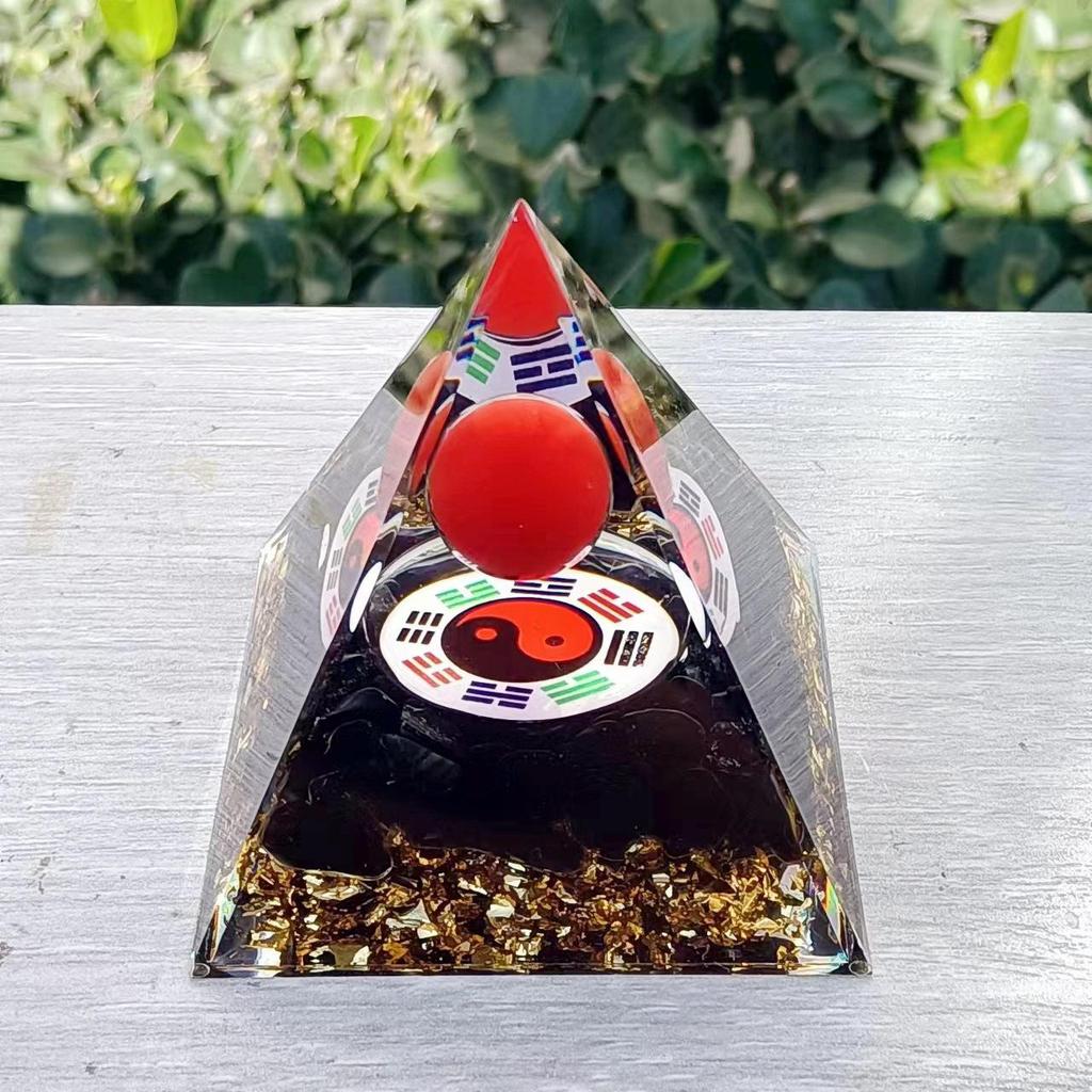 Crystal Stone Pyramid Resin Decor: Home, Office, Car Ornaments