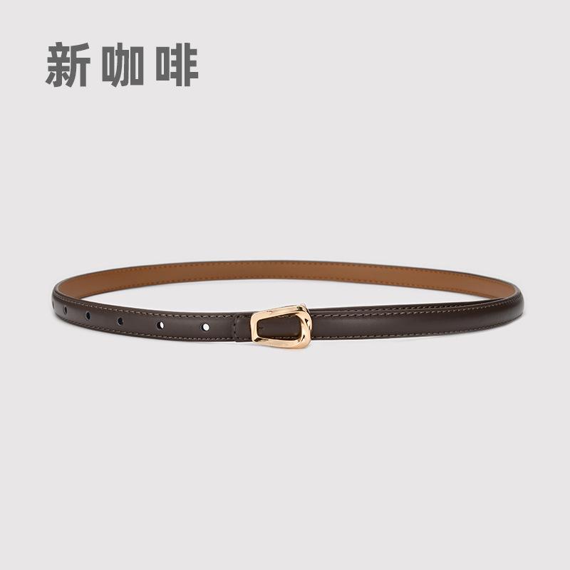 Leather Thin Belt Women'S Fashion Belt With Skirt Simple And Trendy Thin Belt Women'S Thin Belt