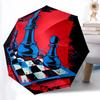 1pc Chess Strategy Automatic Folding Umbrella - Windproof Compact Travel Umbrella with Auto Open/Close, 8-Rib Heavy-Duty Shaft for Women/Men A007