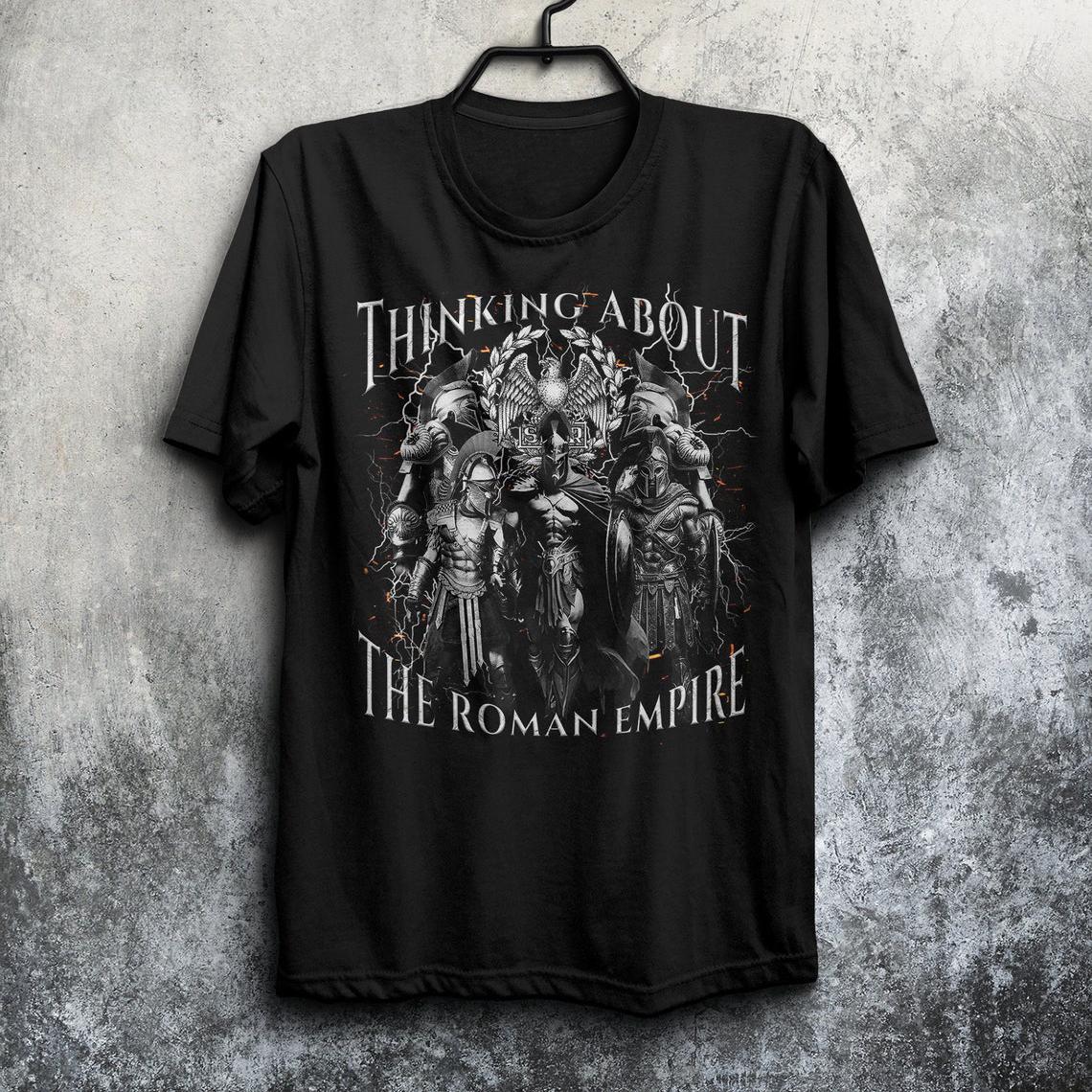 Think about The Roman Empire SPQR Roman Legion TShirt 100 Cotton ONeck Summer Short Sleeve Casual Mens Tshirt Size S3XL S