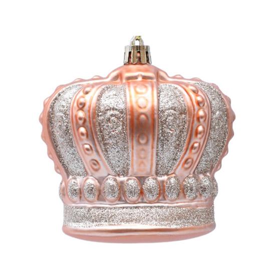 2 Pcs Christmas Crown Ornaments Vintage Style Plastic Red Green/Goldem Royal Crown Ornament for Xmas Tree Window Shop Home Holiday Decor