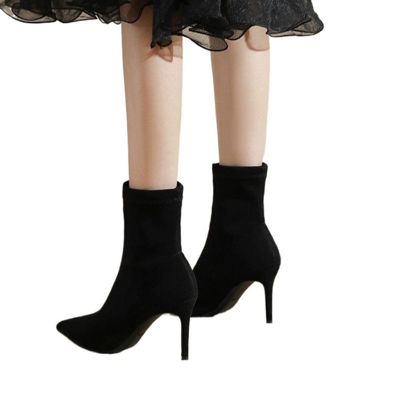 Moda 2024 Pantofi de înaltă calitate pentru femei Cizme de damă glezne Cizme moderne sexy pentru femei, cusut cu vârf ascuțit, pantofi cu tocuri subțiri pentru femei