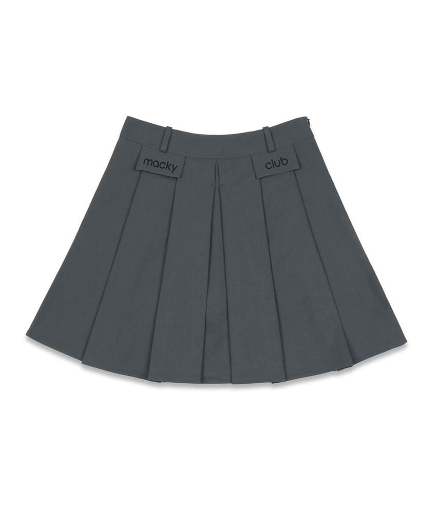 Mackie Gently Pleated Skirt Charcoal