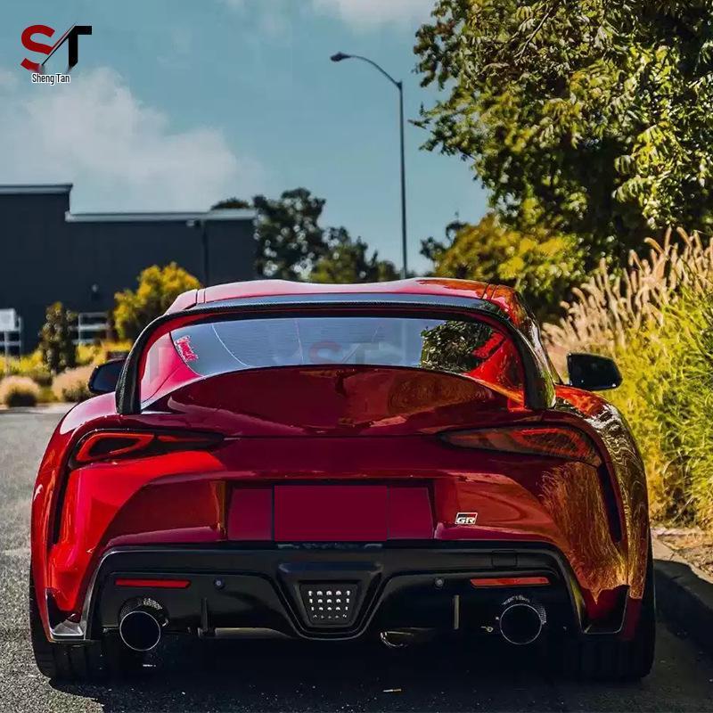 Compatible with Toyota Supra A90/A91 MK5 Rear Spoiler MB Style Carbon Fiber Winglet Diffuser