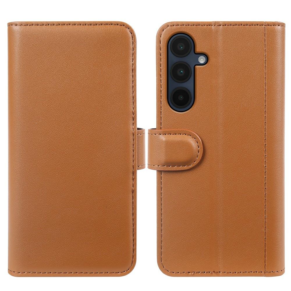 AMORUS For Samsung Galaxy A16 5G/4G Stand Cases Calf Texture Genuine Split Leather Wallet Phone Cover