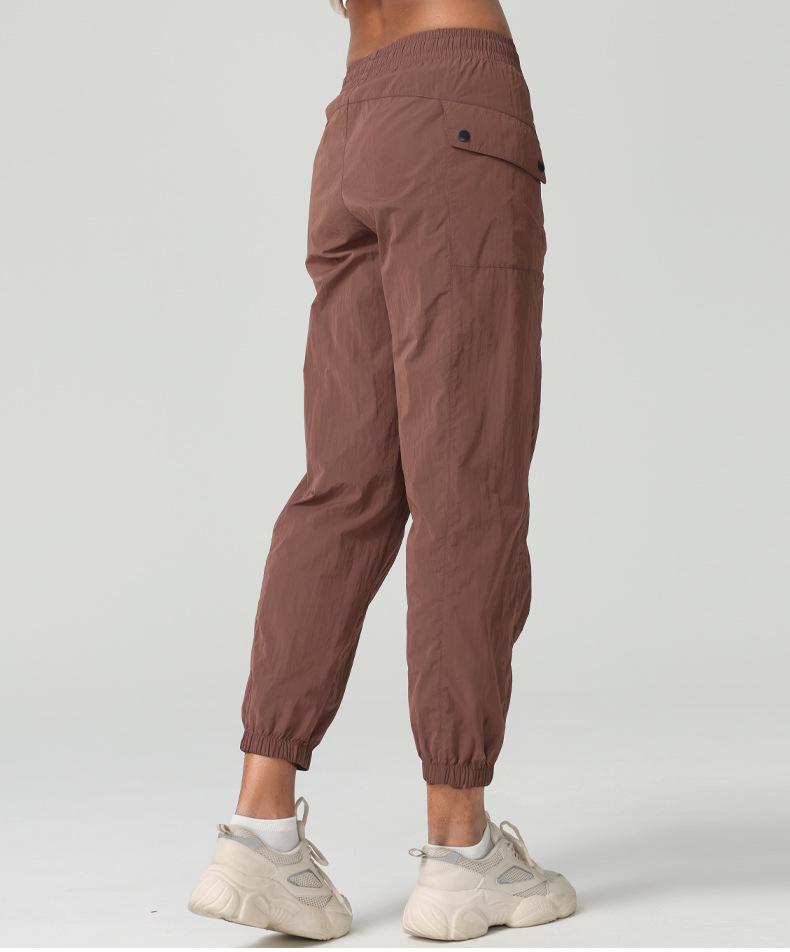Convertible Women's Lightweight Windproof Yoga Jogger Pants with Drawstring for Hiking and Casual Wear