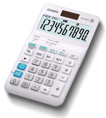 Casio Calculadora de Impuestos W 10 Dígitos Cálculo de Impuestos Blanco Solo Escriba JW-100TC-N