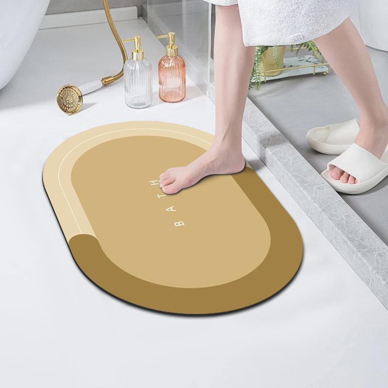 Diatom Mud Rug Moisture Moisture-wicking and Nice Dirt Resistance Washroom Toilet Anti Slip Foot Pad Toilet Door Mat Foot Pad