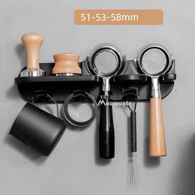 51/54/58mm Nástěnný Úložný Stojan na Kávový Set Bez Vrtání Držák na Espresso Kávové Portafiltry Organizér na Kávové Doplňky