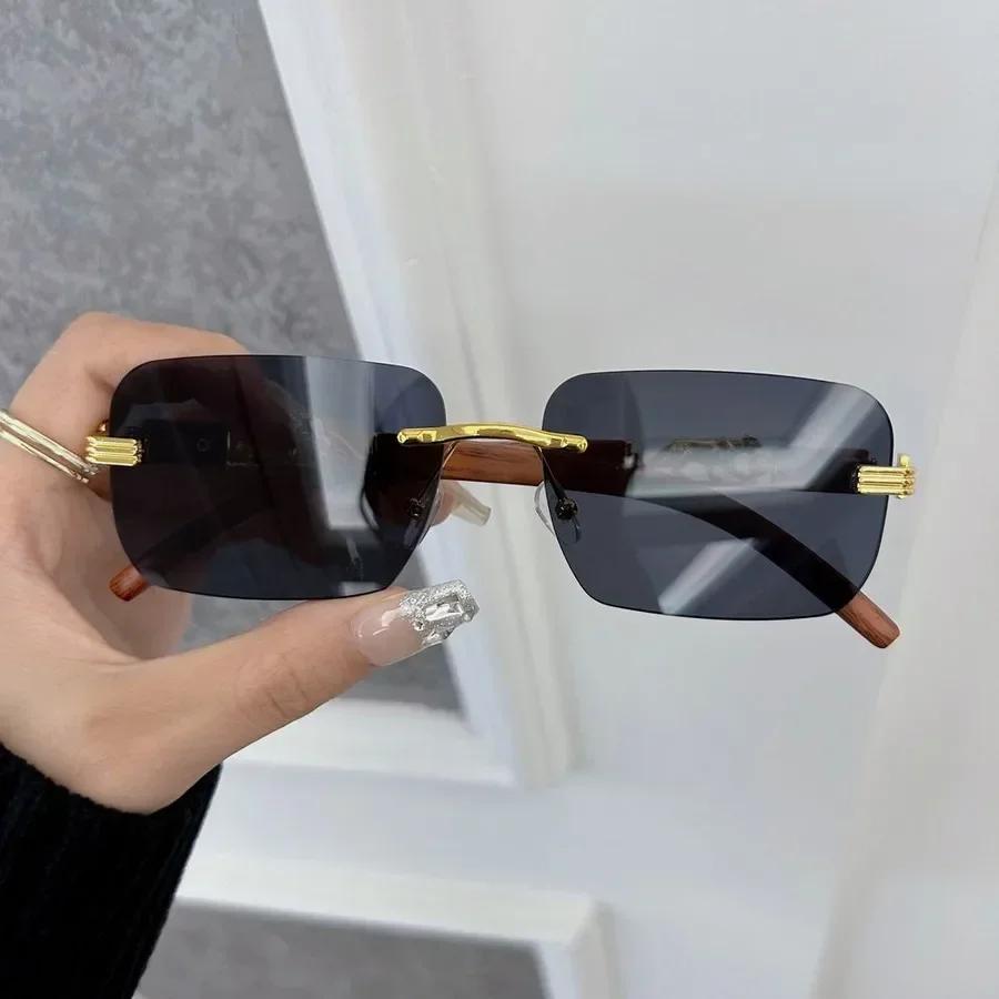 Colorful Square Sunglasses Women Men Rimless Sun Glasses Female Male Designer Brand Unisex Travel Outdoor