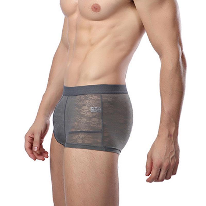 Vogue Gauze Underpants Brief Hollow Out Soft Comfortable Low Waist Breathable Shorts Men Male Sexy Designed Cool Summer Gay
