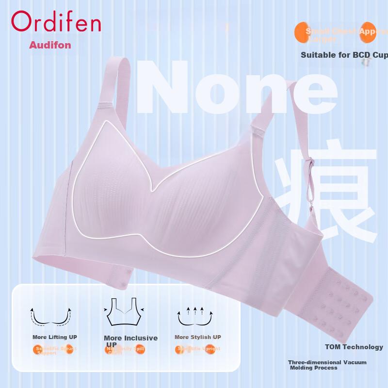 Ordifen Large Breast Minimizing Bra for Women, Push-Up, Side Support, Anti-Sagging, Summer Thin Style, Seamless, Wireless, Plus Size Brassiere