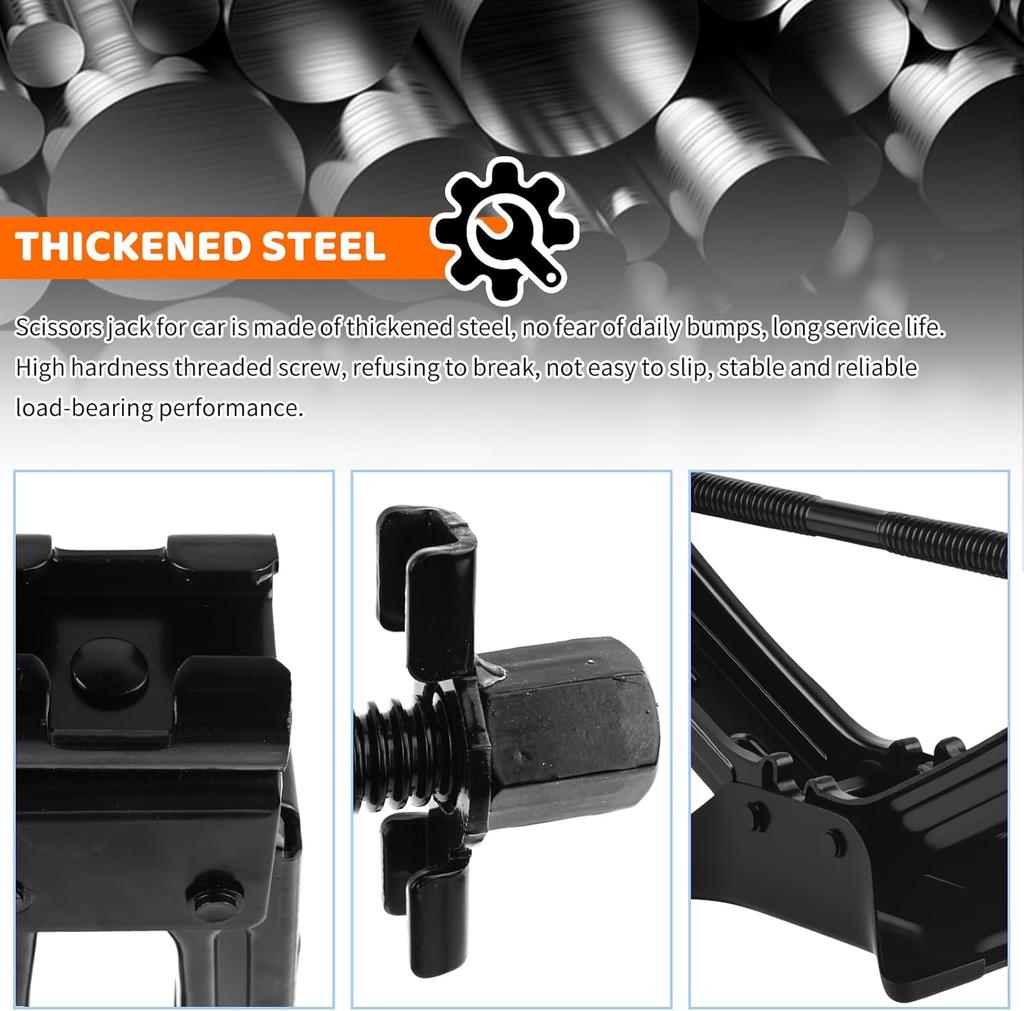 2 Ton Portable Car Jack Kit with Tire & Ratchet Wrench, Lifts 3.93–15.35 Inch