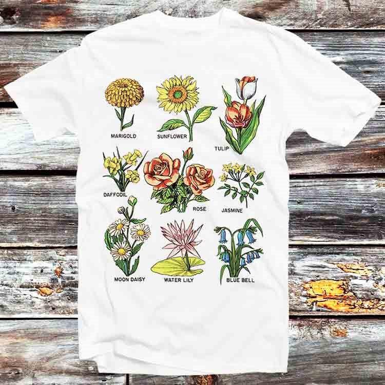 Flowers Sunflower Rose Tulip T Shirt B678