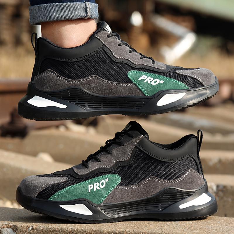 Scarpe da Lavoro Sneakers Anti-puncture in Rete da Uomo Leggere con Puntale in Acciaio Scarpe di Sicurezza Traspiranti Scarpe da Lavoro con Puntale in Acciaio