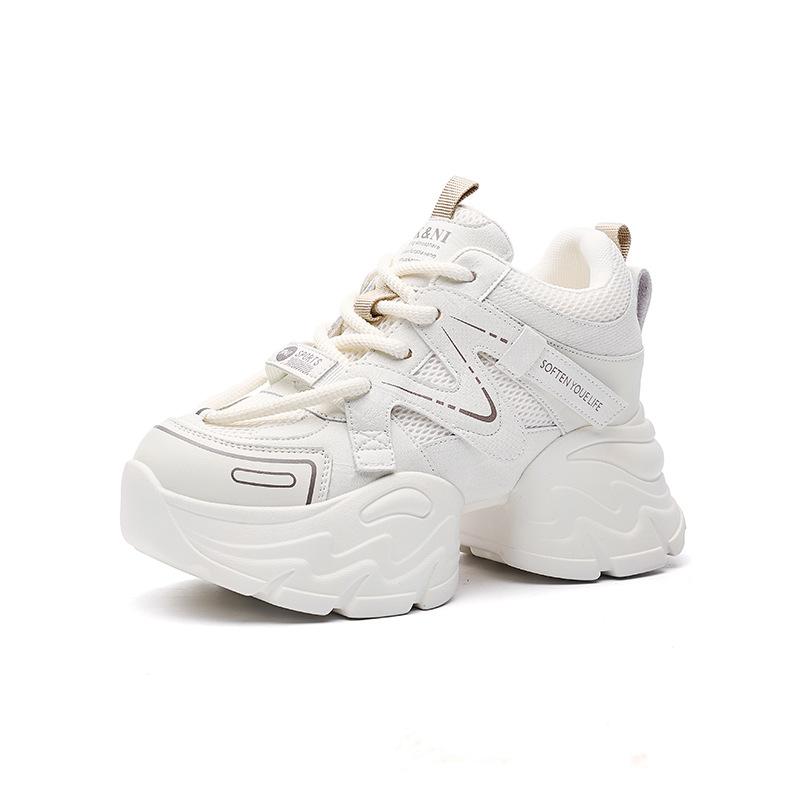 Spring new mesh breathable thick-soled dad shoes women's super fire fashion versatile color matching casual sports shoes