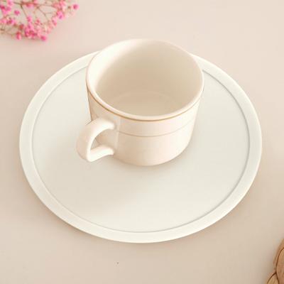 2 Stück 10 cm Silikon-Untersetzer, hitzebeständig, rutschfest, erhöhter Rand, auslaufsicher, Arbeitsplatte, runder Getränke-, Kaffee- und Teebecherhalter, Küchenzubehör