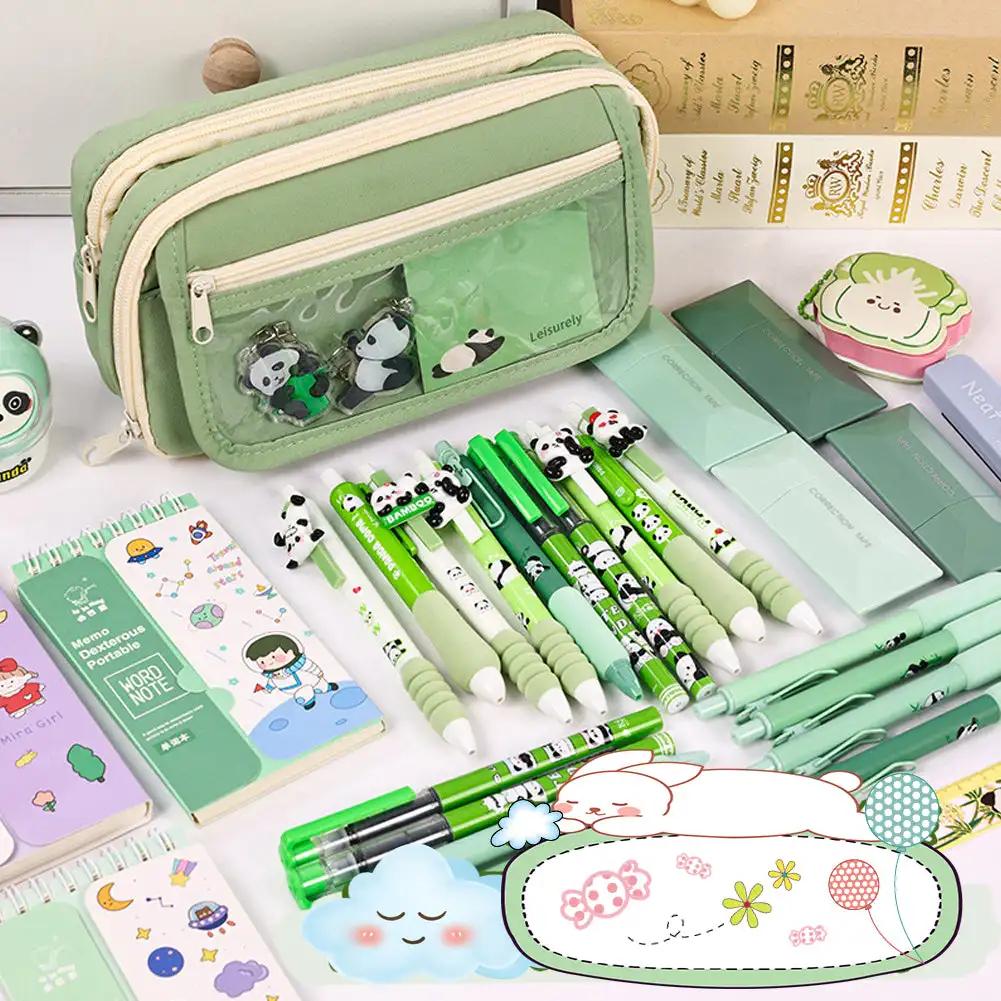 Transparentní pouzdro na tužky Kawaii Velkokapacitní vodotěsná krabička na pera pro dívky Kosmetická taštička Psací potřeby Kancelářské školní potřeby