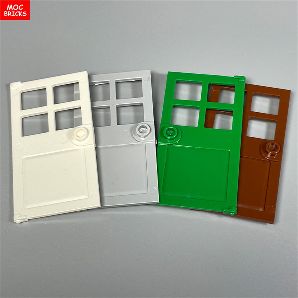 MOC Bricks Door 1x4x6 Window Fence Gate DIY Garden House Architecture Accessories Building Blocks Children's Toys