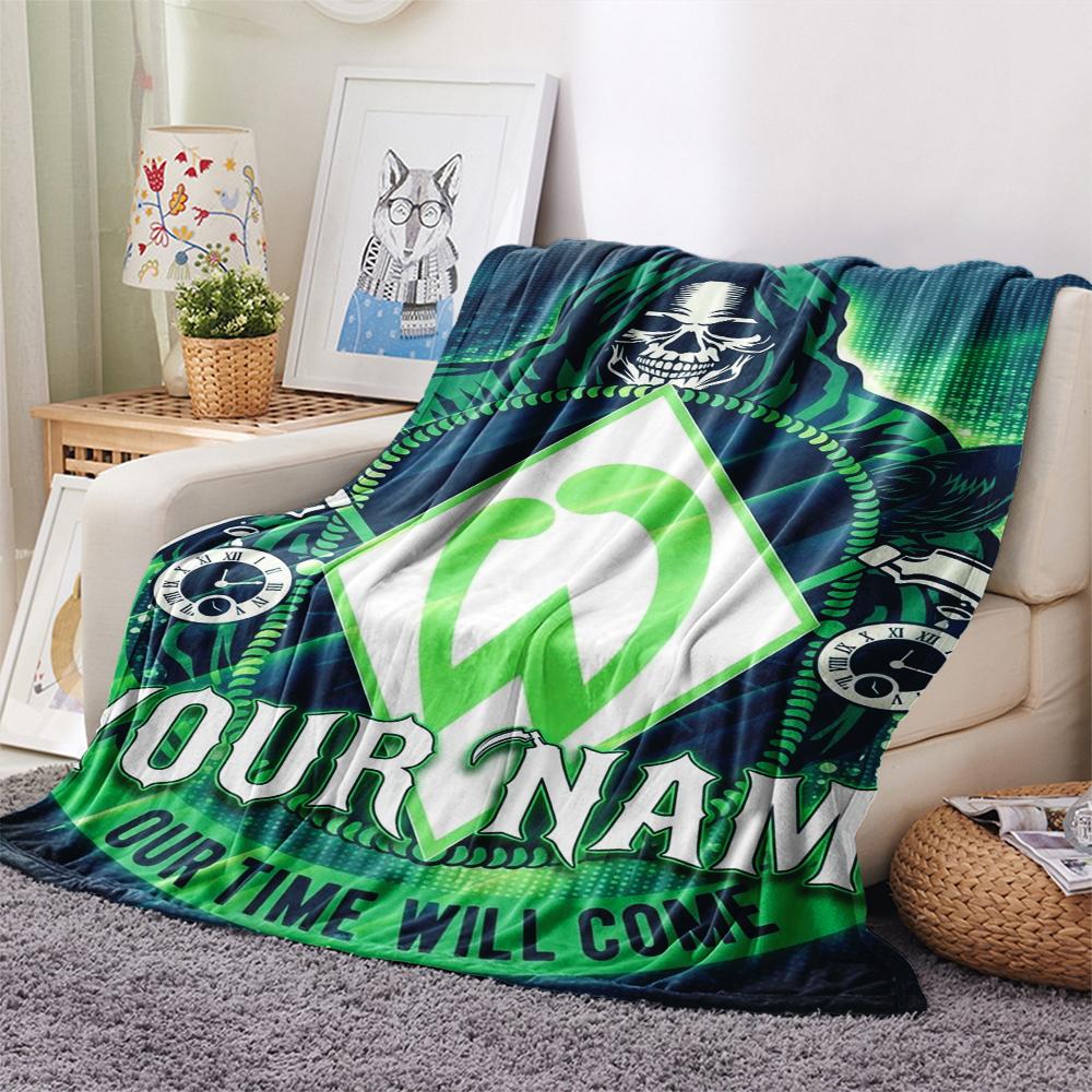 1PC Custom Name SV Werder Bremen Patterned Flannel Blanket Suitable For All Seasons for Home Decor Warmth and Comfort Gifts Holiday Present