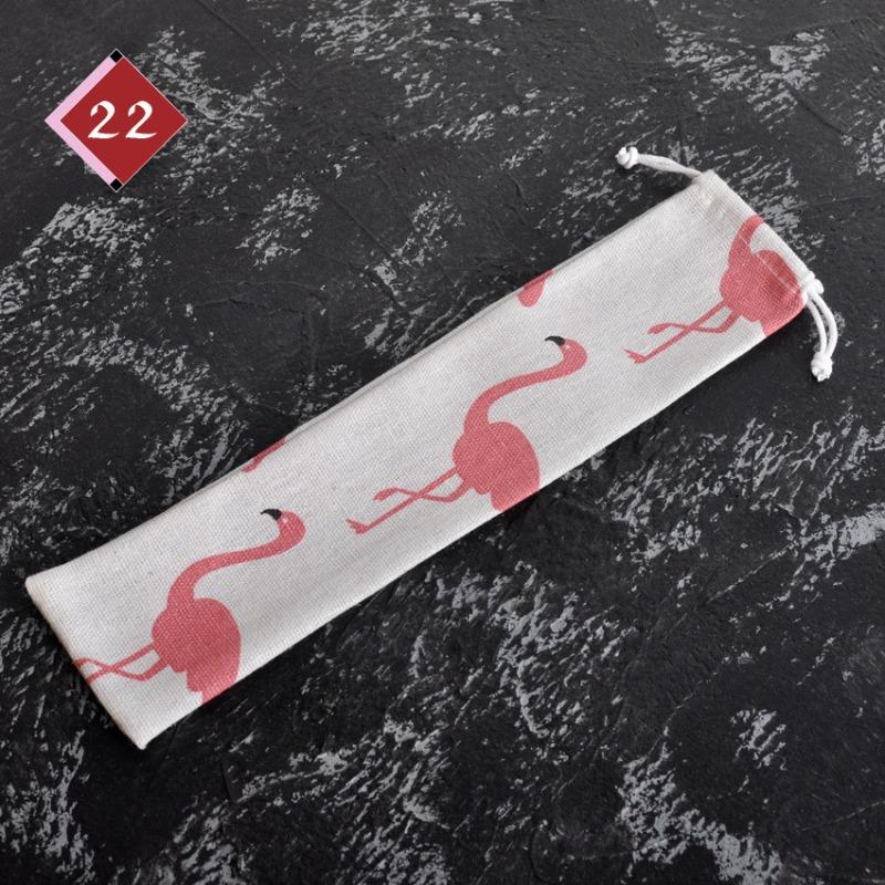 Japanischer Stil DIY Reise-Aufbewahrungstasche Kordelzugtasche Strohgeschirr tragbar Kordelzug Löffel Stäbchen Stofftasche