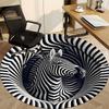 1pc Zebra Print Carpet for Office Non Slip, Round Carpet, Soft & Comfortable, Carpet for Office, Lightweight Round Floor Mat