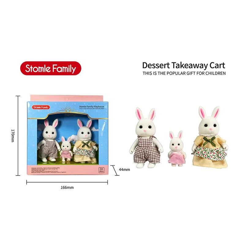 New Forest Animal Outdoor Station Wagon School Bus Set DIY Simulation Furniture Girl Play House Toys Kid Birthday Gift