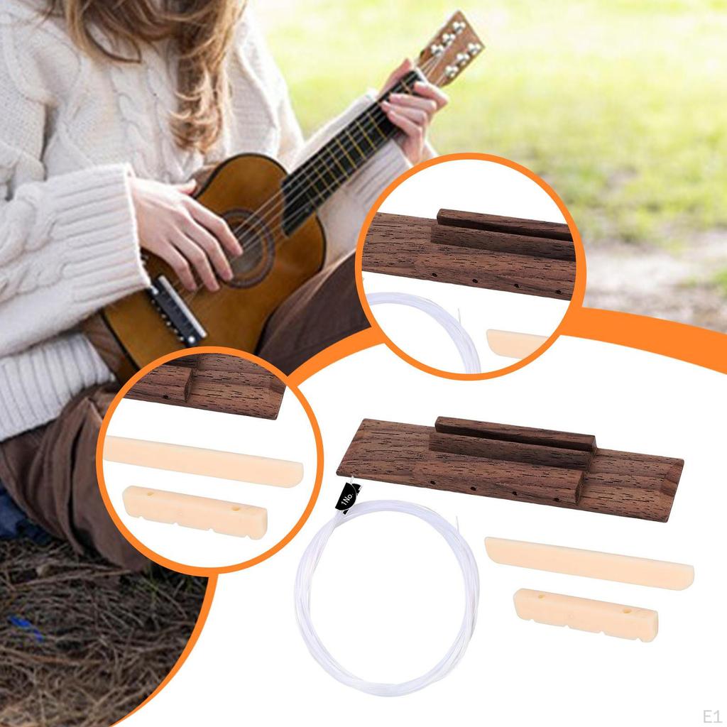 Ukulele Bridge Strings Set Musical Instrument Accessories Wooden High Performance Repair