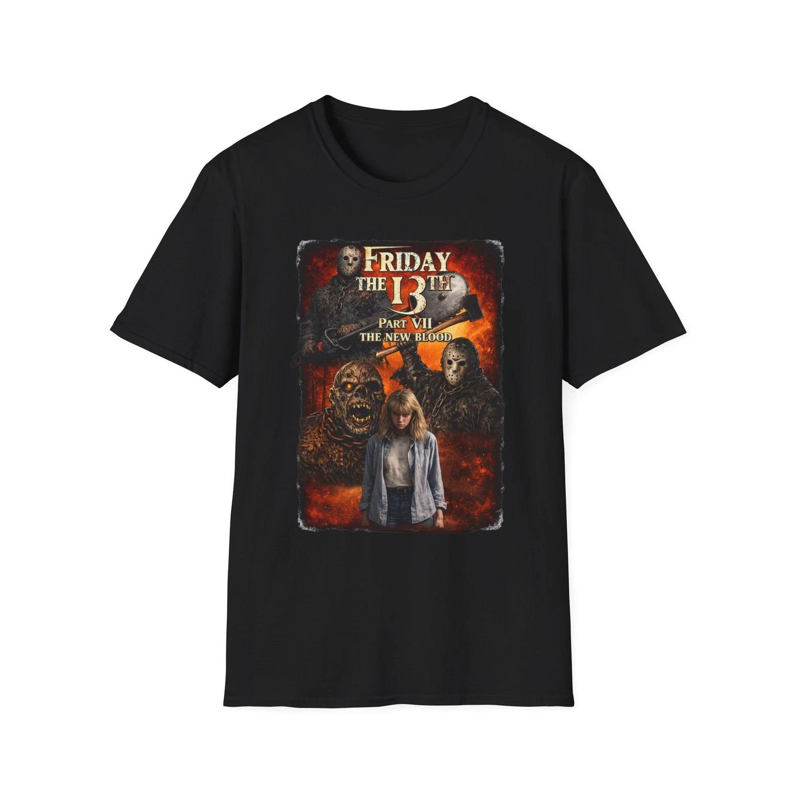 Friday the 13th Part VII Horror Movie Poster T-Shirt | the new blood M