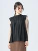 Beams Heart Smocking French One Size Women's S/S Blouse, Black,