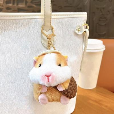 Keychain Pendant Cartoon Dutch Pig Doll Keyring Soft Velvet Touch Stress Relief Key Chain Backpack Hanging Decoration