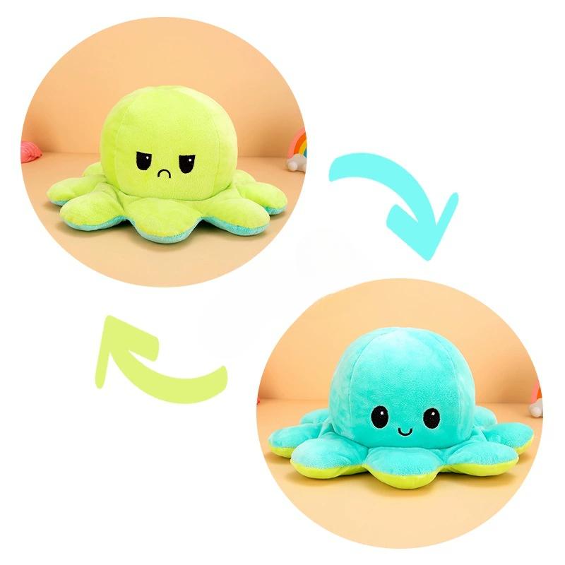 Flipped Octopus Doll Flipped Octopus Octopus Plush Toy Double-Sided Flipped Doll Reversible Octopus