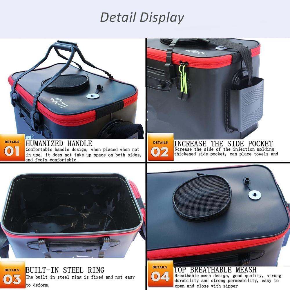 11-35L Foldable Fish Bucket Multi-Functional EVA Fishing Bag for Live Fish Storage Fish Container 5 Sizes