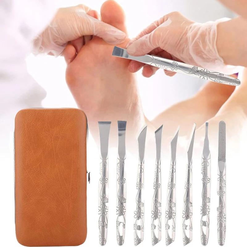 Professioneel pedicuregereedschap Set manicuremesset Roestvrijstalen teenpedicuremes Nagelknipper Voetenschraper Dode huid verwijderen