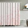 Delicate Pink Flowers Print Shower Curtain Waterproof Bath Decor for Bathroom Renovation Home Decoration White + Red Fabric Size