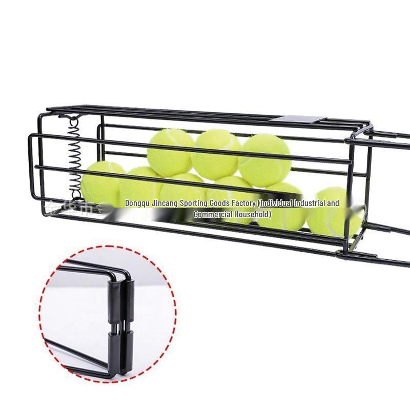 Portable Push-Down Tennis Ball Retriever and Collection Basket