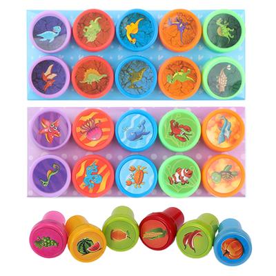 Kids Cartoon Stamps Children Toy Stamps for Scrapbooking DIY Painting Photo Album Decor Animal Fruit Traffic Dinosaur Seals TMZ