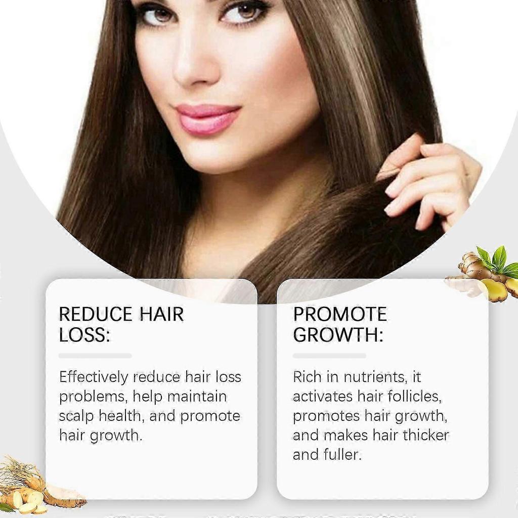 Natural Hair Growth Spray - Moisturizes, Strengthens & Restores Frizzy Hair with Ginseng, Ginger & Aloe