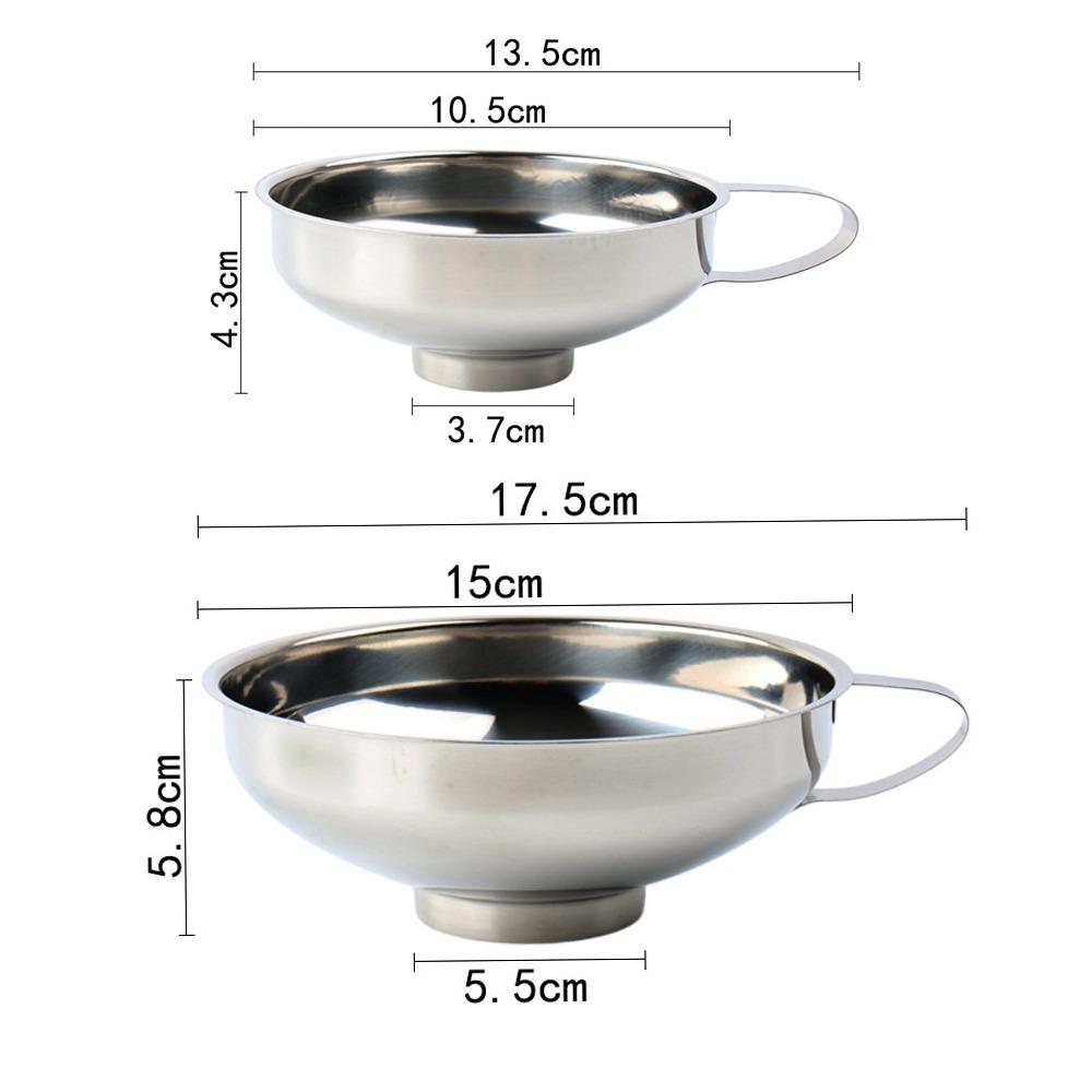 Stainless Steel Funnel Multifunctional Large Mouth Jam Can Wide Mouth Funnel Large Diameter with Handle Kitchen Accessories