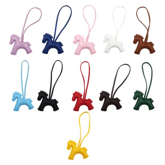 Car Ornament Faux Leather Horse Charm Small Dainty Keychain Car Interiors Purse Backpack Accessories