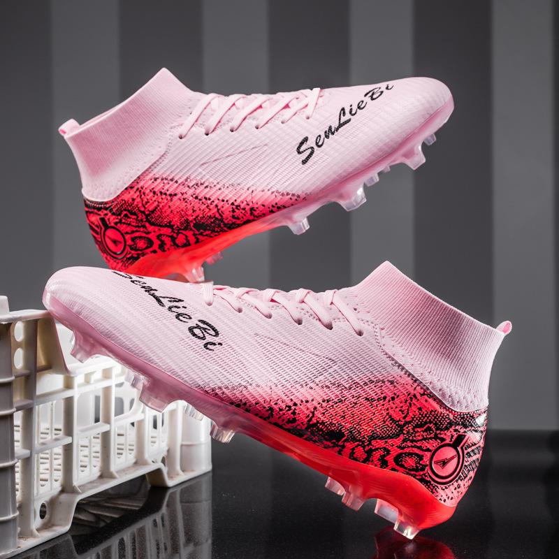 New high-top football shoes, outdoor sports, male and female students, broken nails, professional games, long nails football shoes