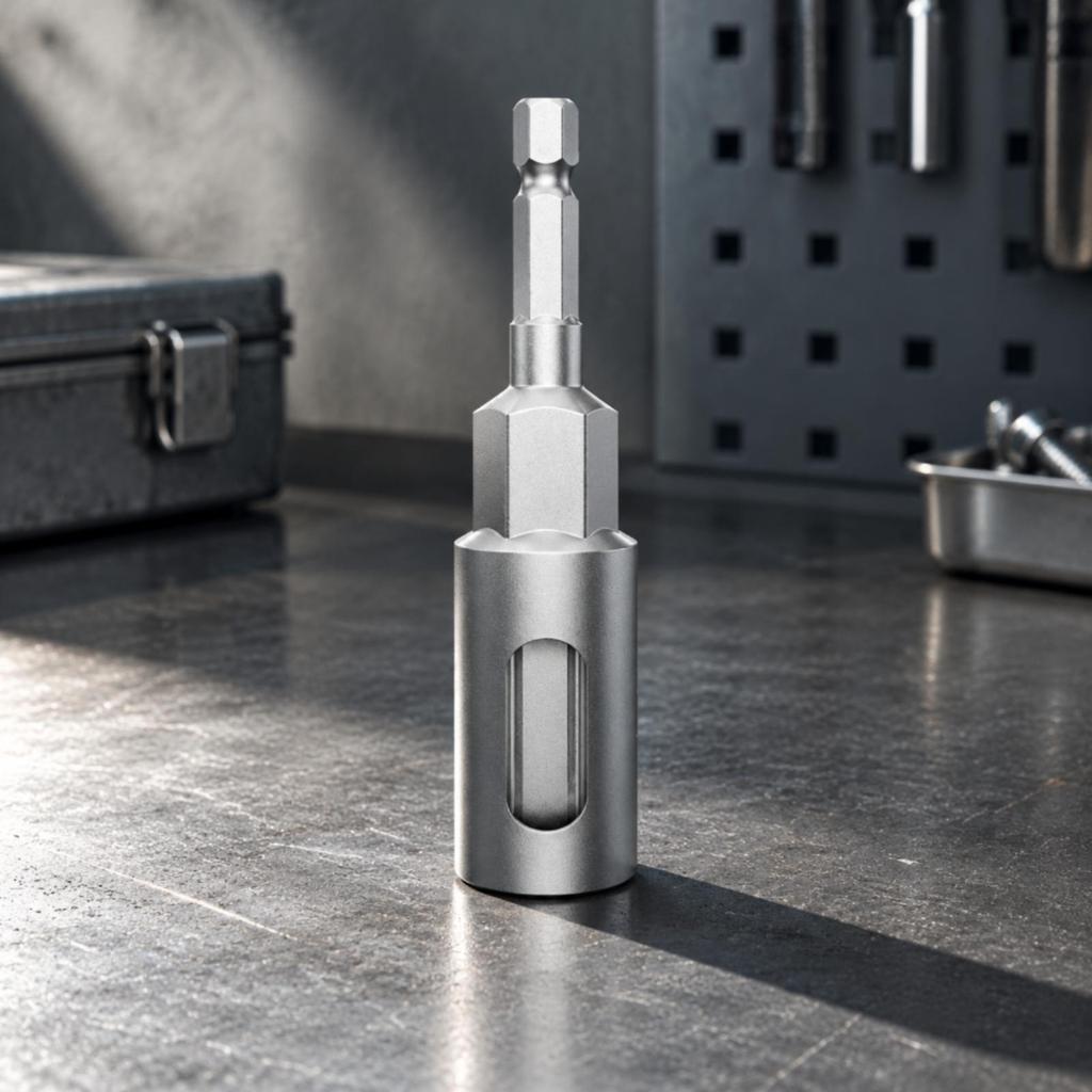 Extended Deep Socket with Side Opening Metric 13.5 Mm Hex High Strength Tool for Mechanics,