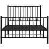 Vidaxl Struttura Letto in Metallo con Testiera e Pediera, Nera, 100X190Cm