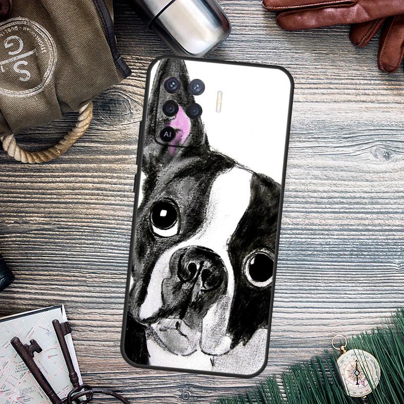 Boston Terrier Dog For OPPO A79 A54 A74 A94 A58 A78 A98 A5 A9 A53 A52 A72 A15 A16 A17 A57 A77 A76 A96 Case