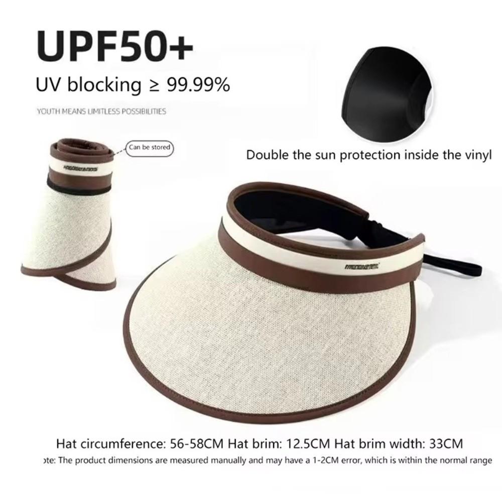 UV-Schutz Stroh Strandhut Breiter Rand Sonnenschutzhut Damen Mode Leerer Oberteilhut Damen