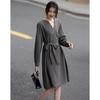 Demana French Minimalist Irregular Collar A-Line Dress